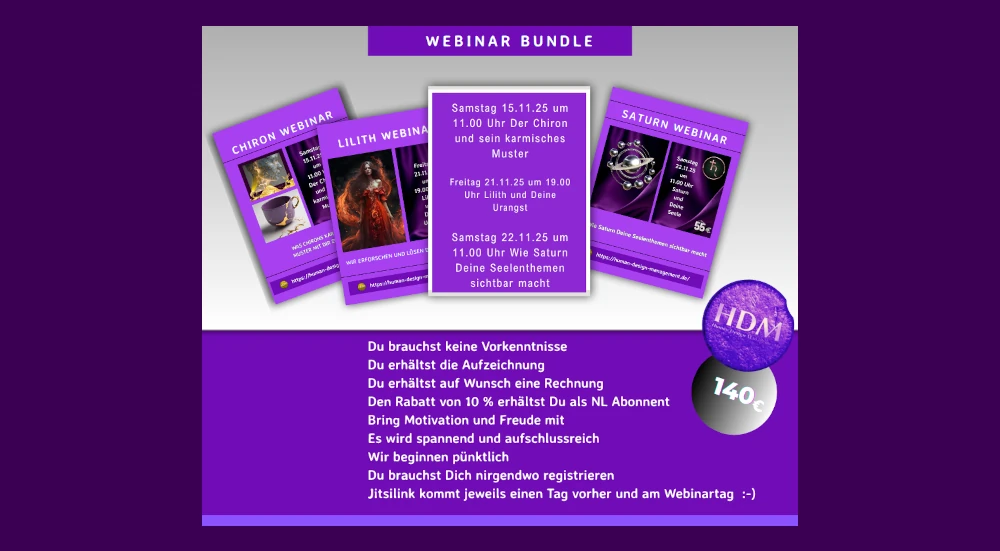 Webinar-Bundle Chiron, Lilith, Saturn (HDM)